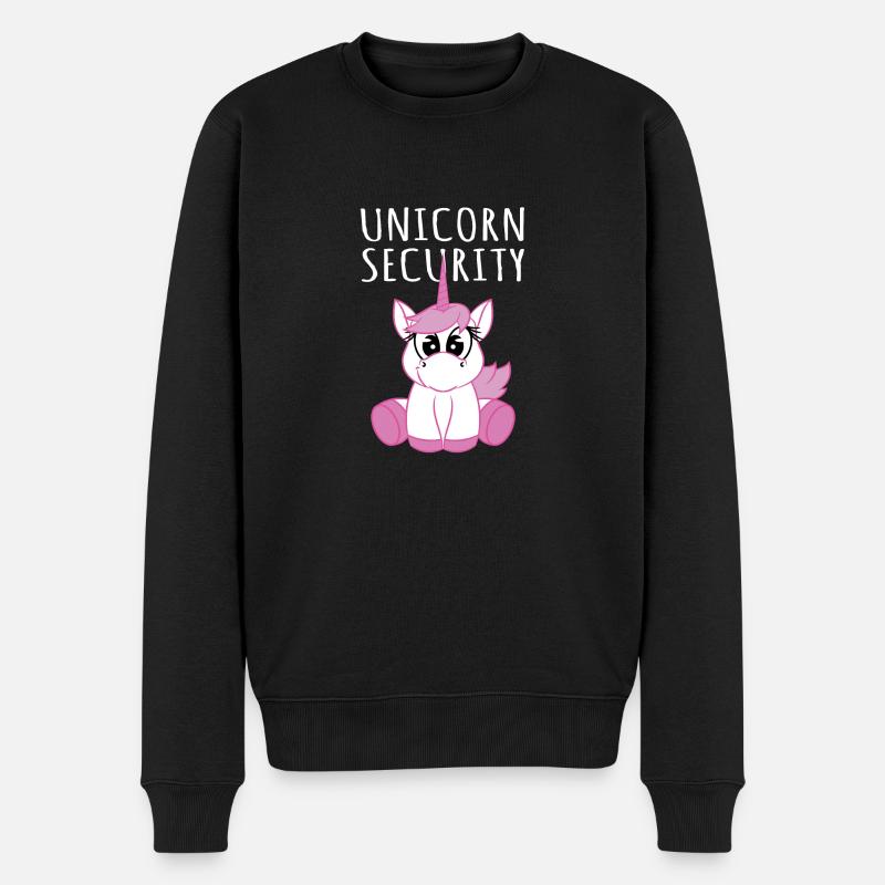Unicorn Security-Unicorn Lover Gift - Männer Premium Bio Pullover - Schwarz