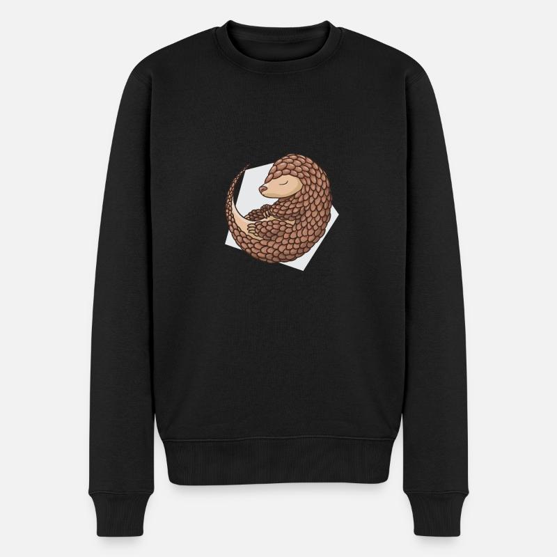 Pangolin endormi pangolin animal mignon - Pull Premium bio Homme - noir