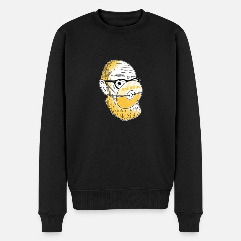 Anti-Coronavirus - Männer Premium Bio Pullover - Schwarz