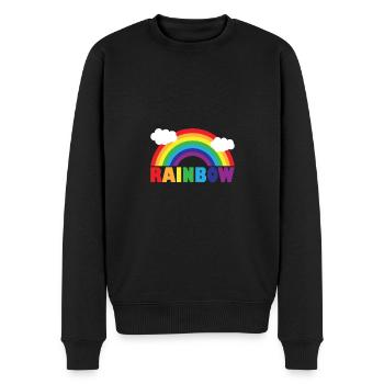 Regenbogen - Männer Premium Bio Pullover - Schwarz - Vorne - Nico (187cm)