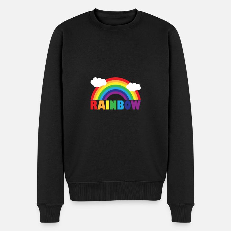 Regenbogen - Männer Premium Bio Pullover - Schwarz