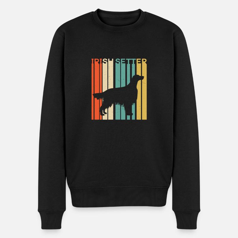 Retro Vintage Irish Red Setter Silhouette - Männer Premium Bio Pullover - Schwarz