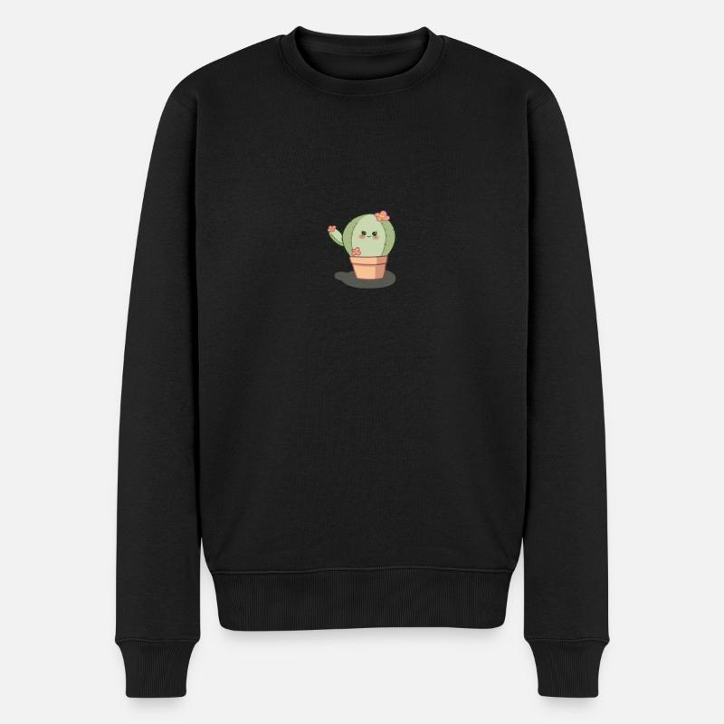 Süßer kleiner Kaktus - Männer Premium Bio Pullover - Schwarz
