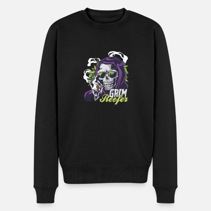 Grim Reefer - Männer Premium Bio Pullover - Schwarz