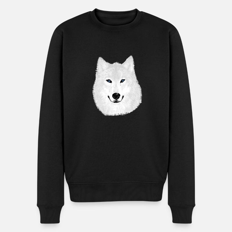 Schneewolf - Männer Premium Bio Pullover - Schwarz