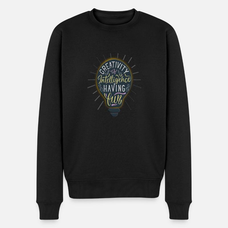 Creativity Is Intelligence Having Fun - Männer Premium Bio Pullover - Schwarz