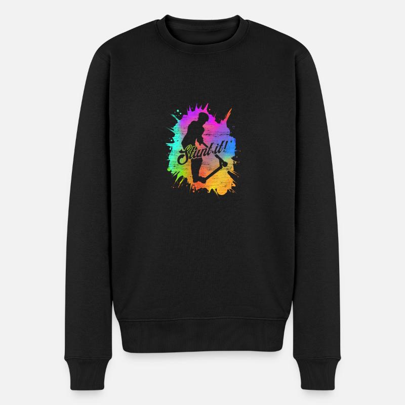 E-Scooter Stunt It Tretroller Elektro Geschenk - Männer Premium Bio Pullover - Schwarz