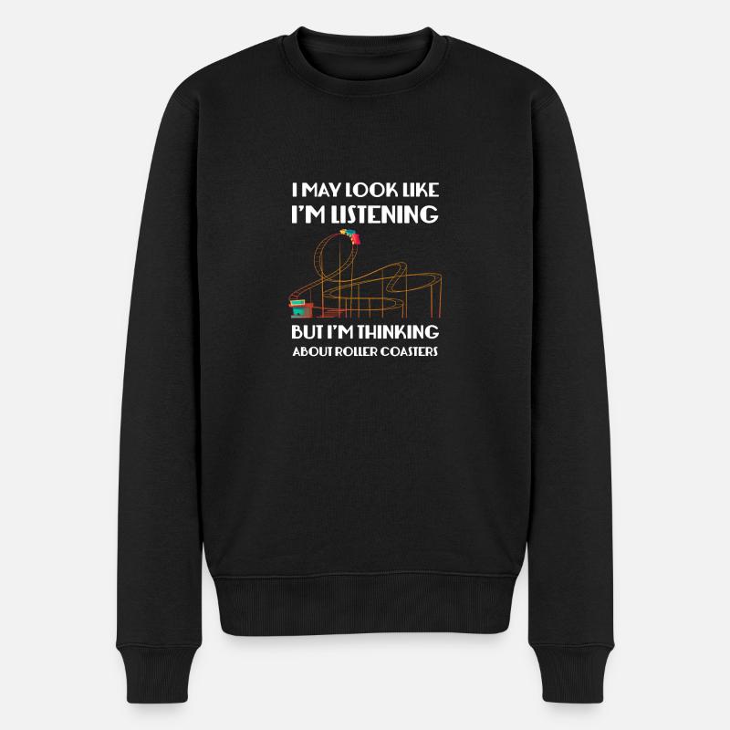 Achterbahn Roller Coaster Freizeitpark Rollercoast - Männer Premium Bio Pullover - Schwarz
