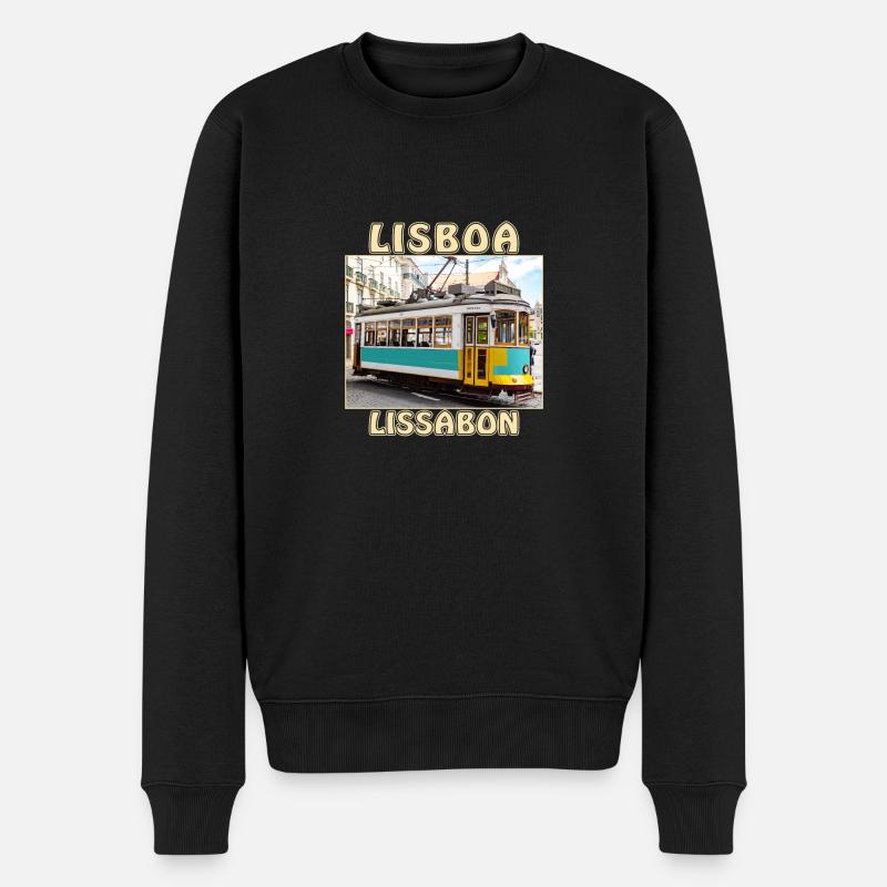 Lisboa tram Lisbonne - Pull Premium bio Homme - noir