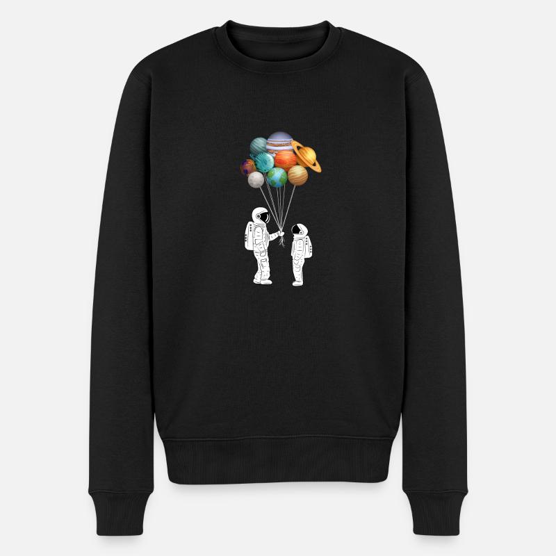 Astronaute astronome planète ballon cosmos - Pull Premium bio Homme - noir