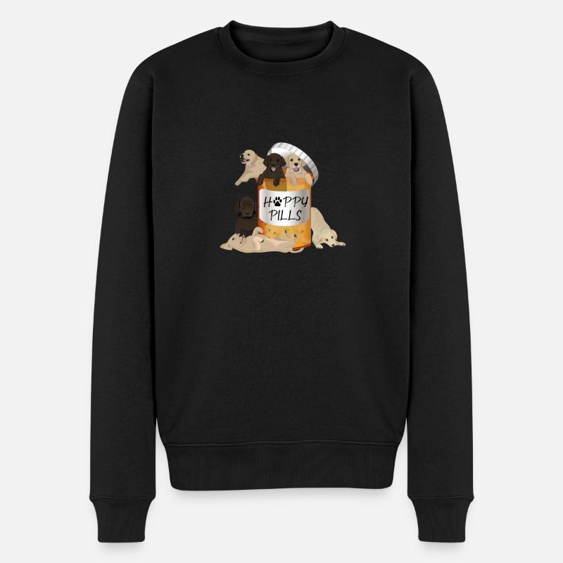 Happy Pills - Männer Premium Bio Pullover - Schwarz