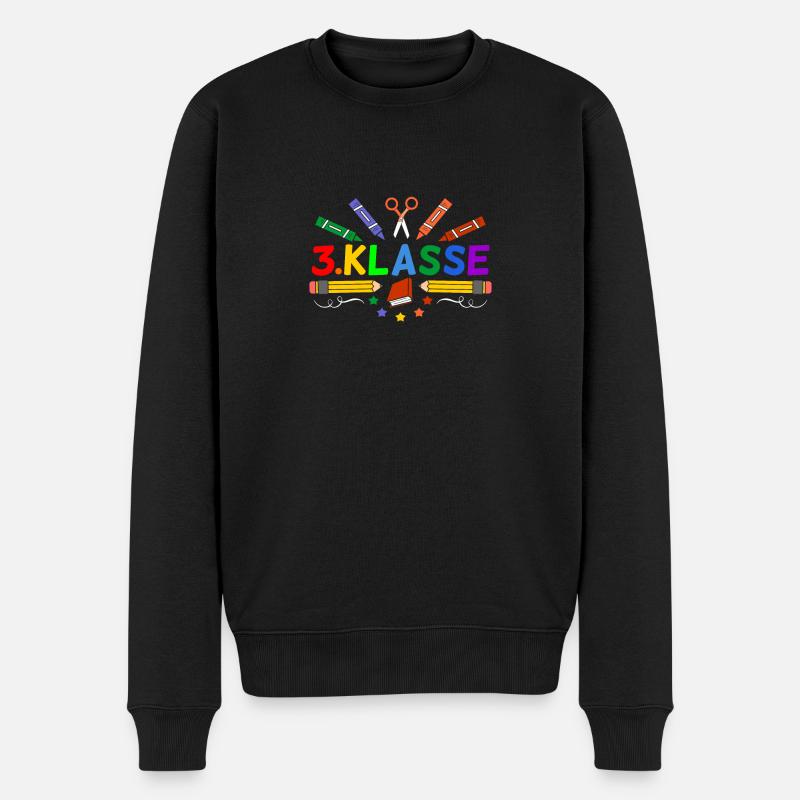 3.Klasse Geschenk Erster Schultag Schulanfang Drit - Männer Premium Bio Pullover - Schwarz