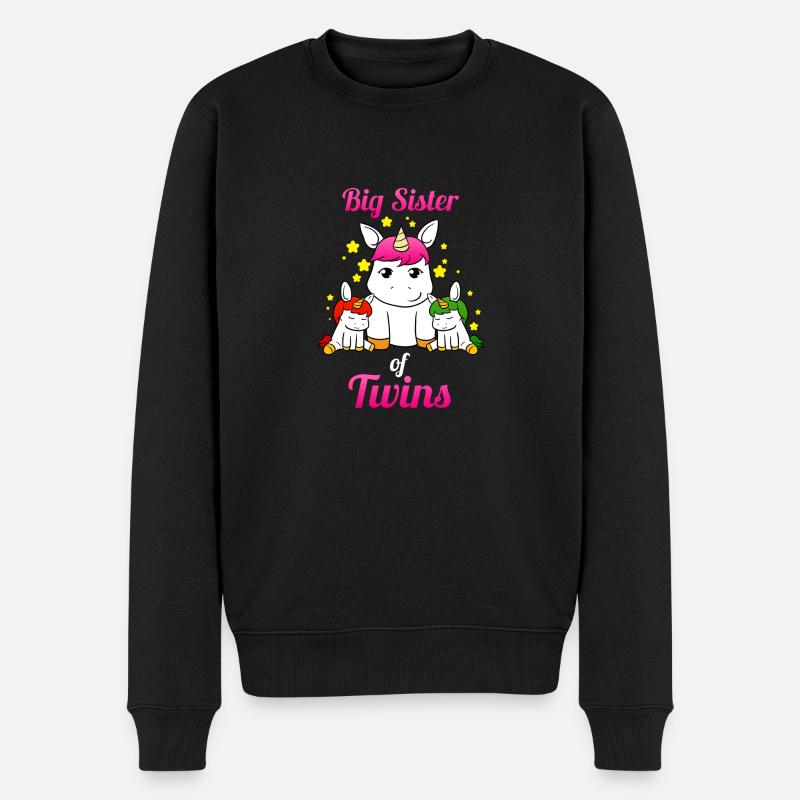 Licorne grande soeur de jumeaux - Pull Premium bio Homme - noir