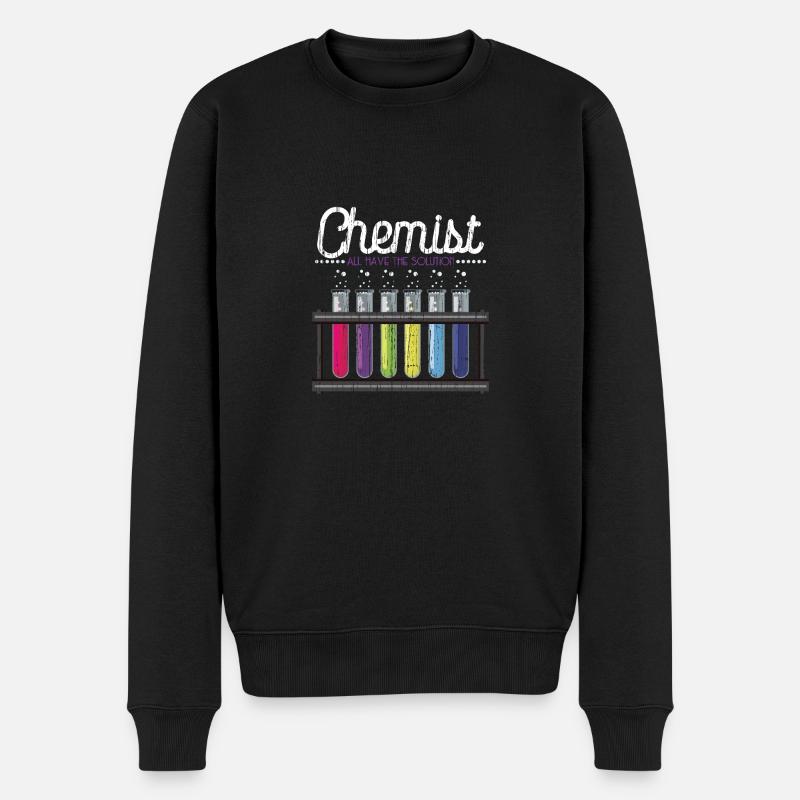 T-shirt chimiste - Tous ont la solution - Pull Premium bio Homme - noir