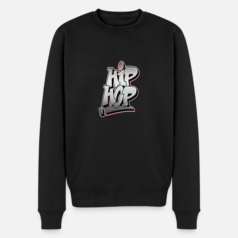 Hip Hop - Männer Premium Bio Pullover - Schwarz