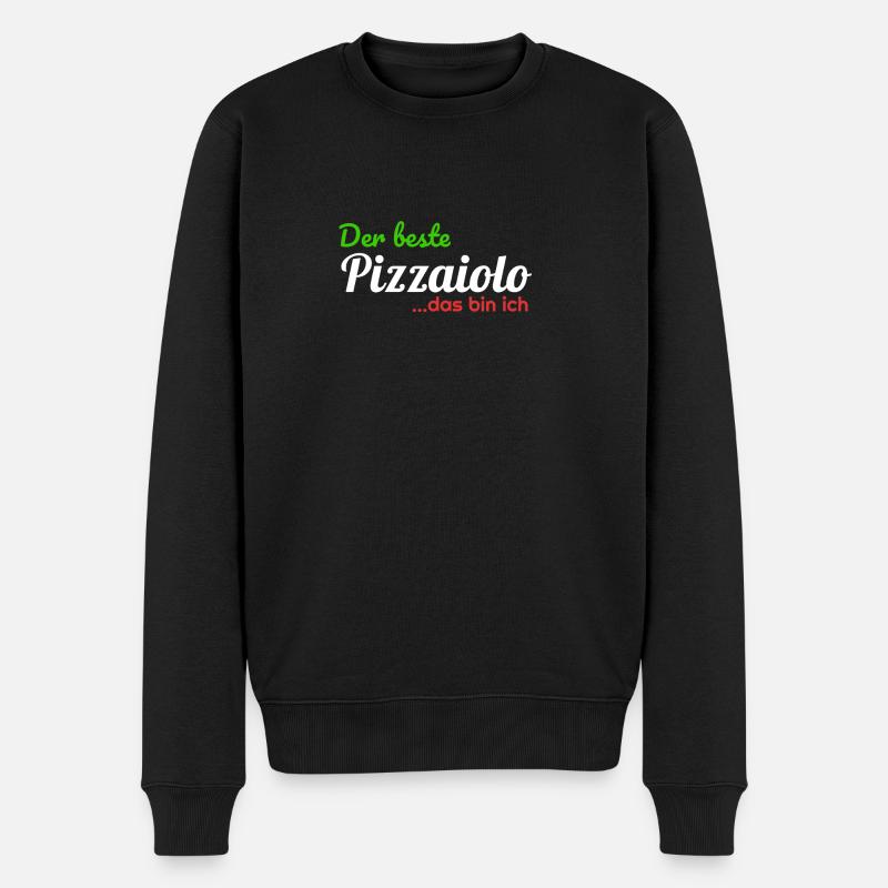 Der Beste Pizzaiolo...das bin ich grafik pizza des - Männer Premium Bio Pullover - Schwarz