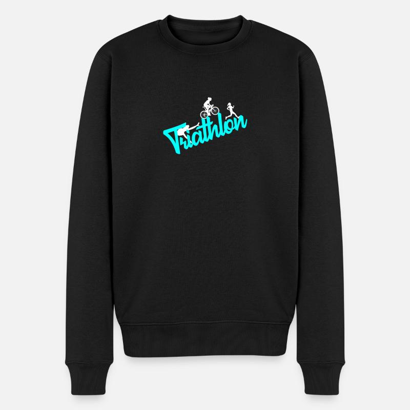 Triathlon Triathlet Mädchen Frau - Männer Premium Bio Pullover - Schwarz