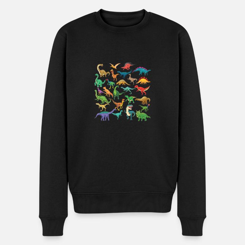 Dinosaurier-Arten Grafiken Dino T-Rex Jungen Dinos - Männer Premium Bio Pullover - Schwarz