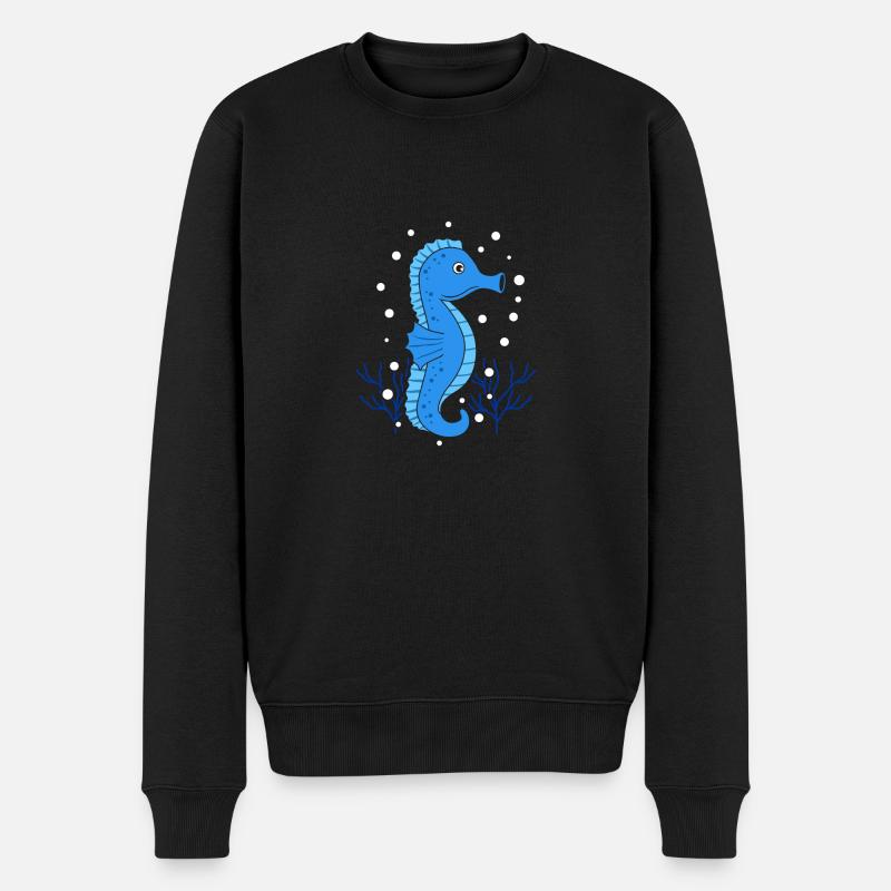 hippocampe - Pull Premium bio Homme - noir