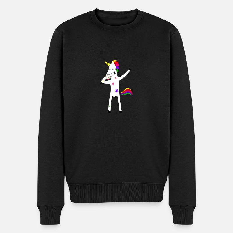 Unicorn - Männer Premium Bio Pullover - Schwarz