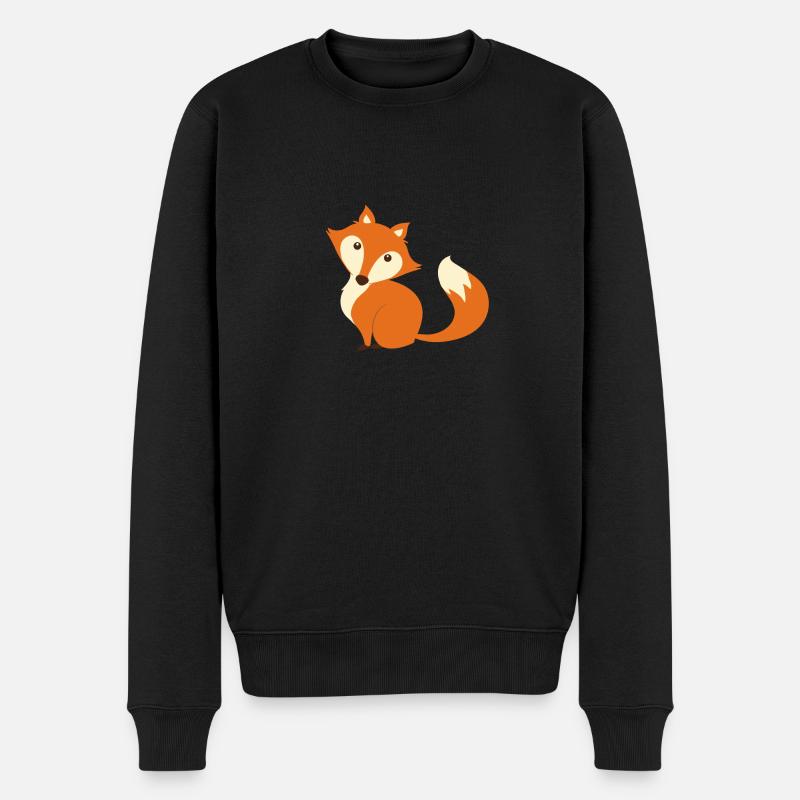 Fuchs - Männer Premium Bio Pullover - Schwarz
