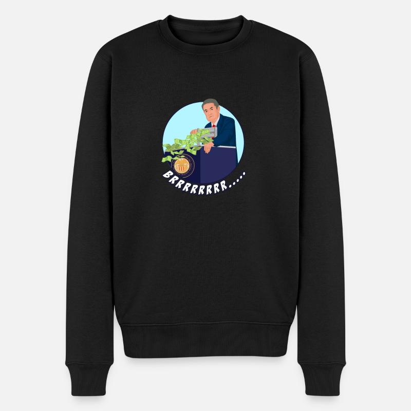 BRRRRRR....money printer go FED J.P. stock market - Männer Premium Bio Pullover - Schwarz