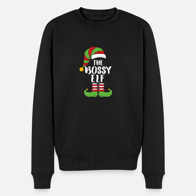The Bossy Elf - Männer Premium Bio Pullover - Schwarz