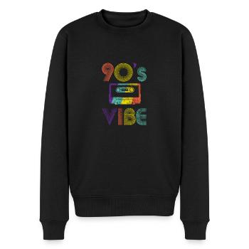 VIBE des années 90 - Pull Premium bio Homme - noir - Devant - Nico (187cm)
