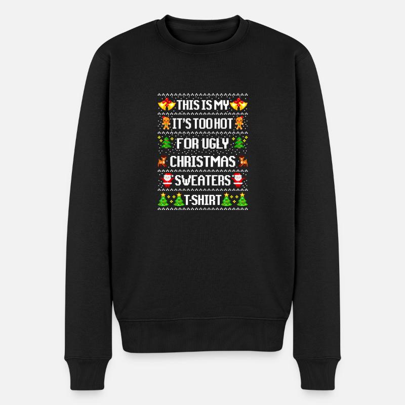 Hässlicher Pullover mit Weihnachtshumor - Männer Premium Bio Pullover - Schwarz