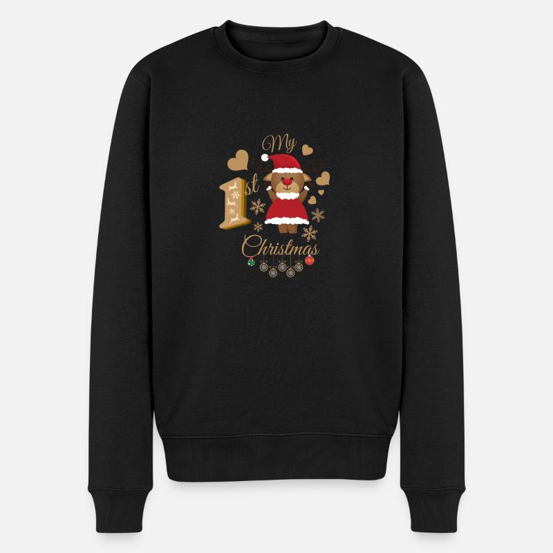 Baby's erste Weihnachten - Männer Premium Bio Pullover - Schwarz