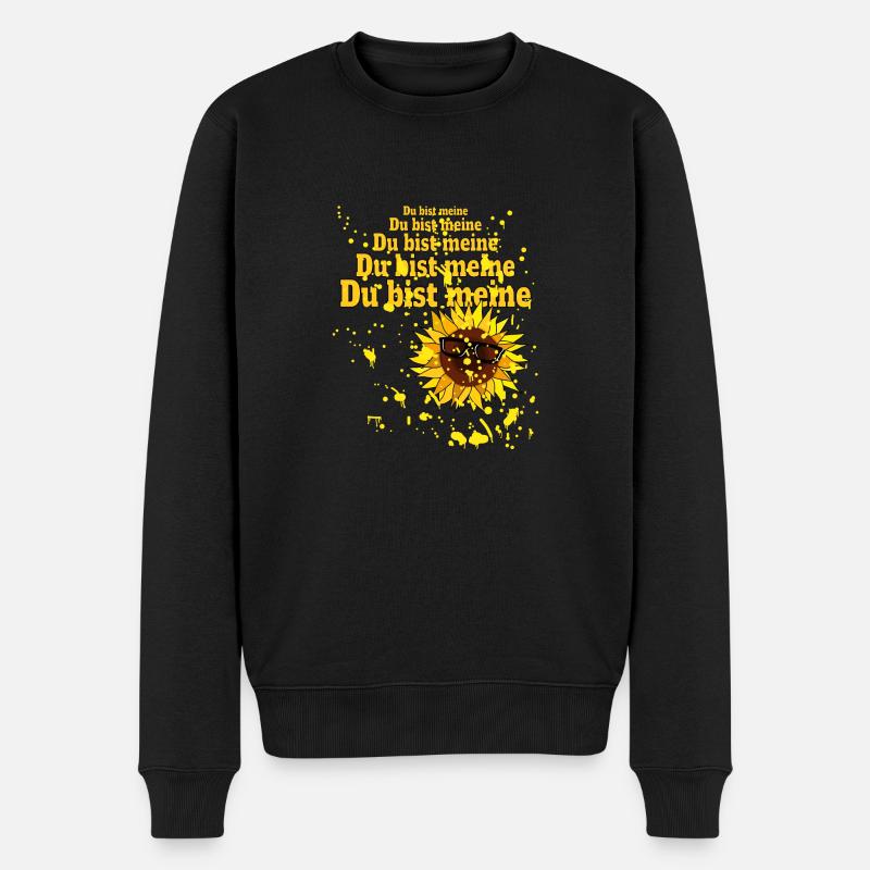 Du bist meine Sonnenblume - Männer Premium Bio Pullover - Schwarz