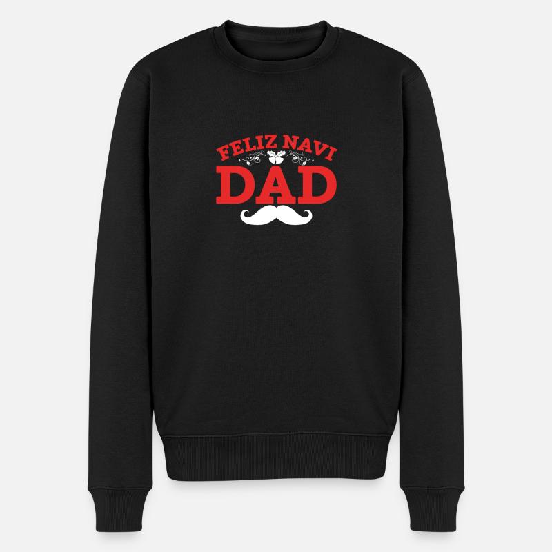 Feliz Navi DAD by The Manzanita´s - Männer Premium Bio Pullover - Schwarz