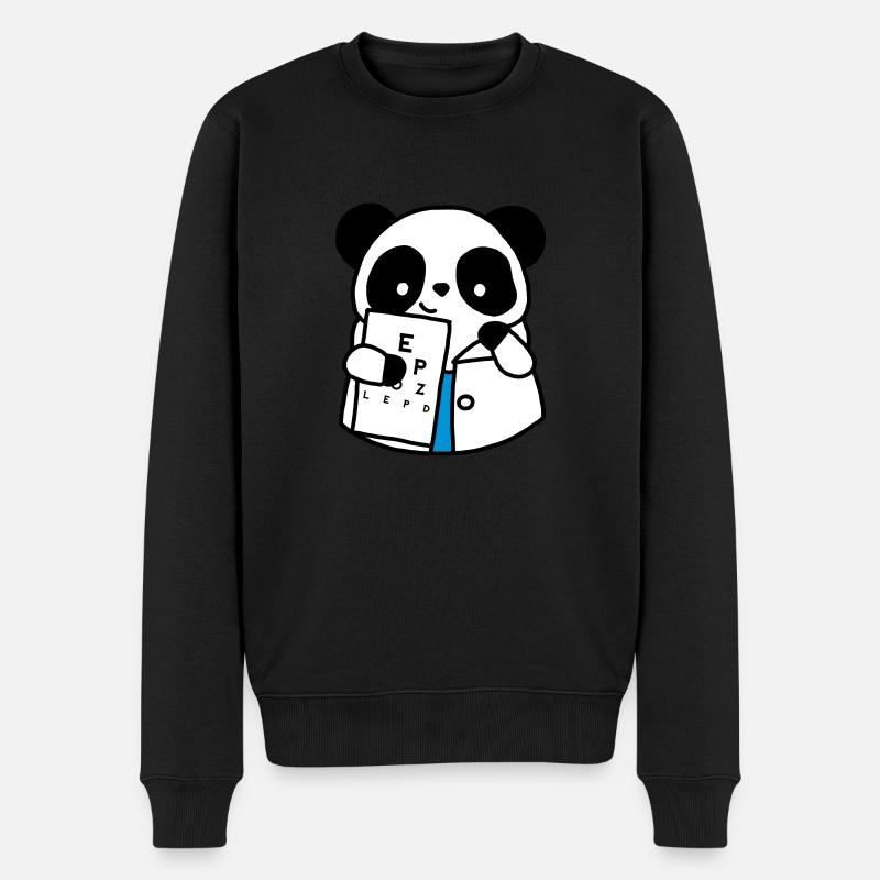 Augenarzt Optischer Panda - Männer Premium Bio Pullover - Schwarz