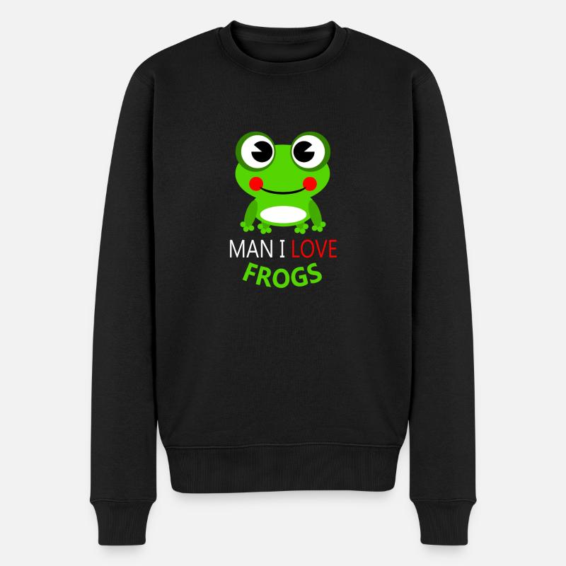Frog - Männer Premium Bio Pullover - Schwarz