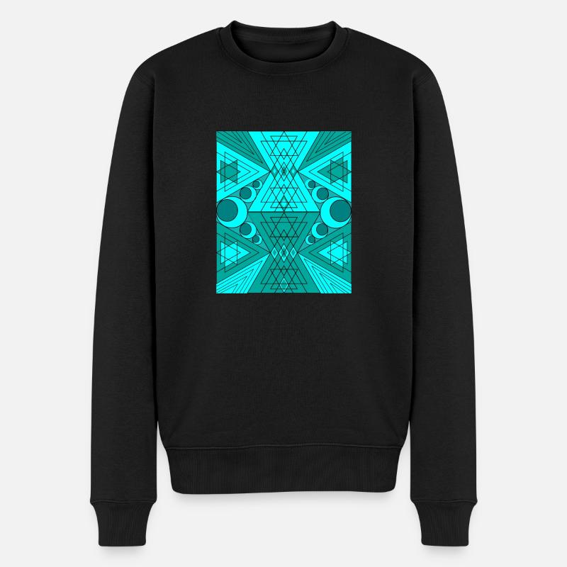 Heilige Geometrie türkis BytheManzanitas - Männer Premium Bio Pullover - Schwarz