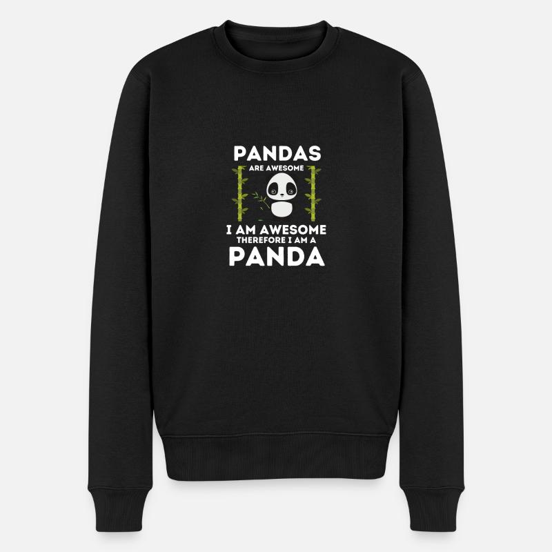 PANDAS - Pull Premium bio Homme - noir