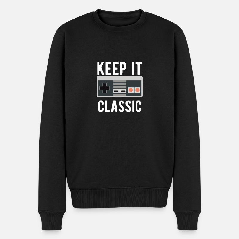 NES Keep It Classic - Männer Premium Bio Pullover - Schwarz