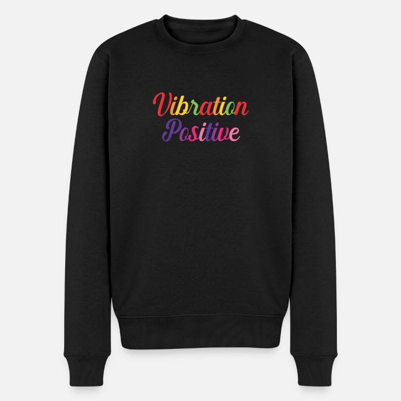 T-Shirt positive Vibration. - Männer Premium Bio Pullover - Schwarz