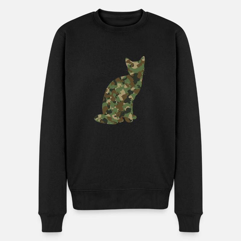 Chat camouflage chat - Pull Premium bio Homme - noir