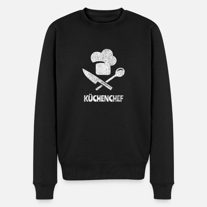 KÜCHENCHEF - Männer Premium Bio Pullover - Schwarz