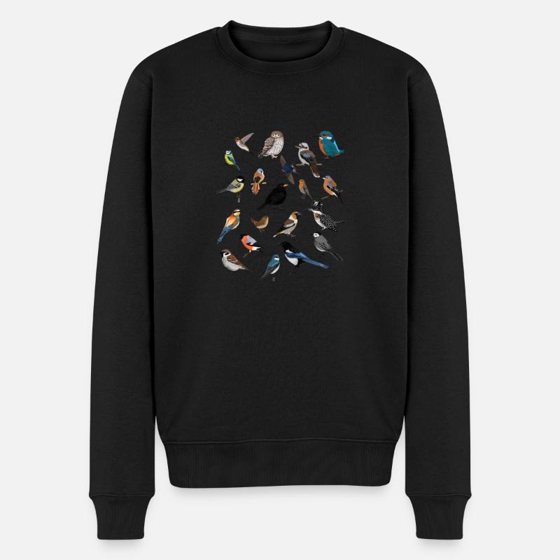 Oiseaux de jardin Oiseaux Oiseaux - Pull Premium bio Homme - noir