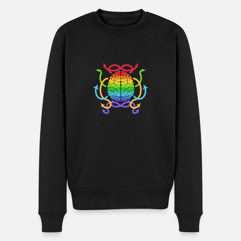 Feiern Sie Neurodiversität - neurodivergentes Gehirn - Männer Premium Bio Pullover - Schwarz