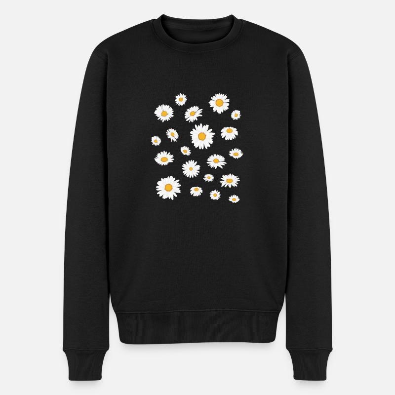 Gänseblümchen - Männer Premium Bio Pullover - Schwarz