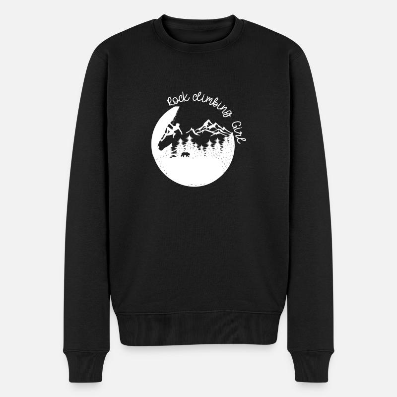 Felsklettern Mädchen (2) - Männer Premium Bio Pullover - Schwarz