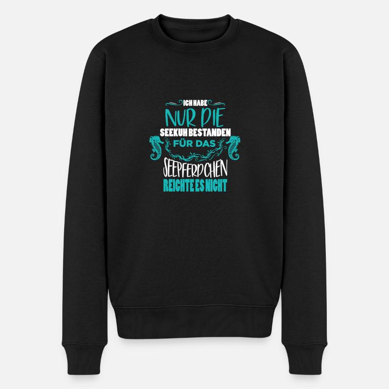 Seepferdchen noch nicht bestanden - Männer Premium Bio Pullover - Schwarz