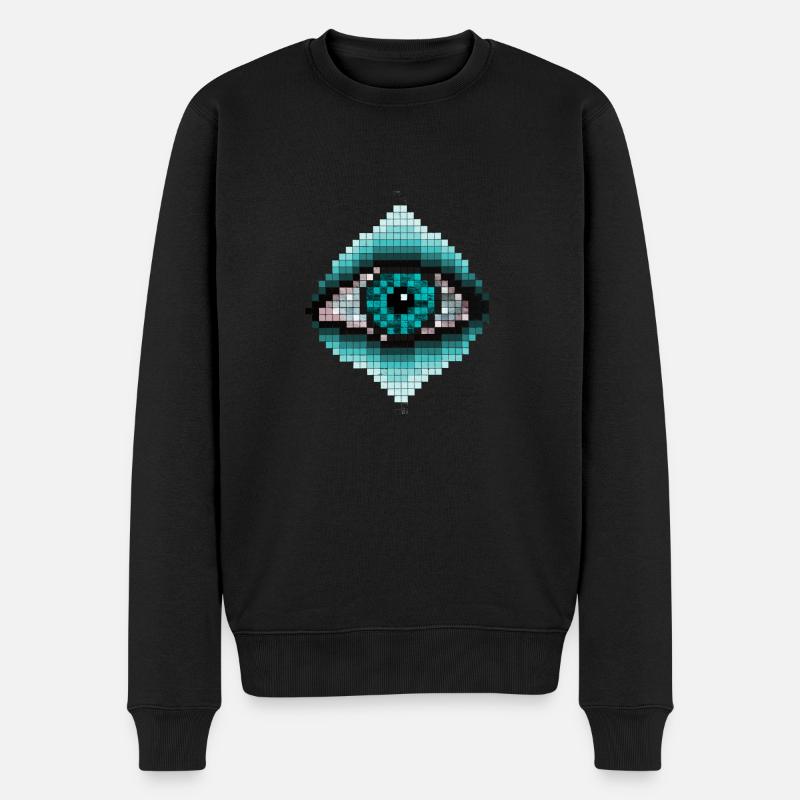 Auge - Männer Premium Bio Pullover - Schwarz