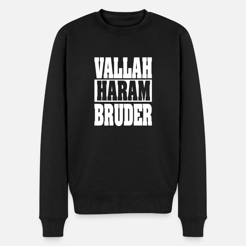 Vallah Haram Bruder - Männer Premium Bio Pullover - Schwarz