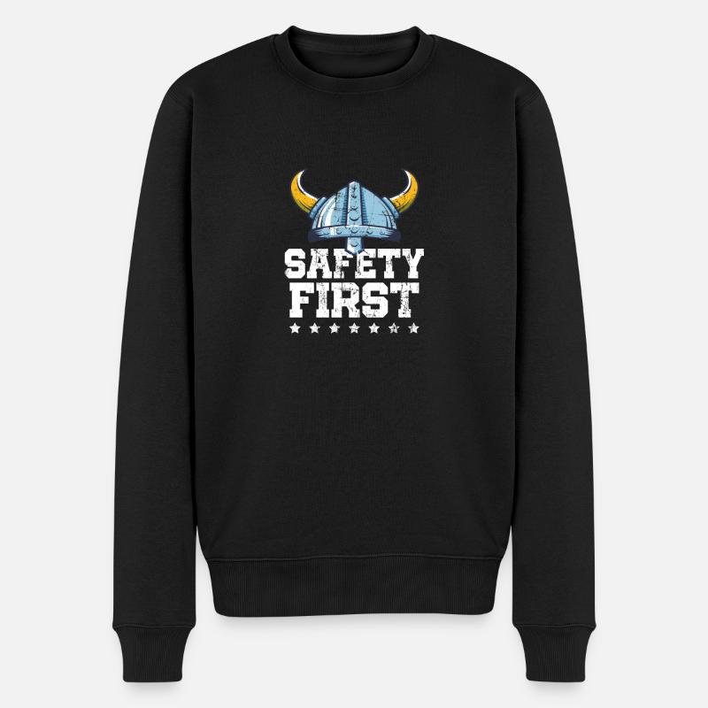 Schutzhelm Sicherheit Erstes schützendes Wikingergeschenk - Männer Premium Bio Pullover - Schwarz