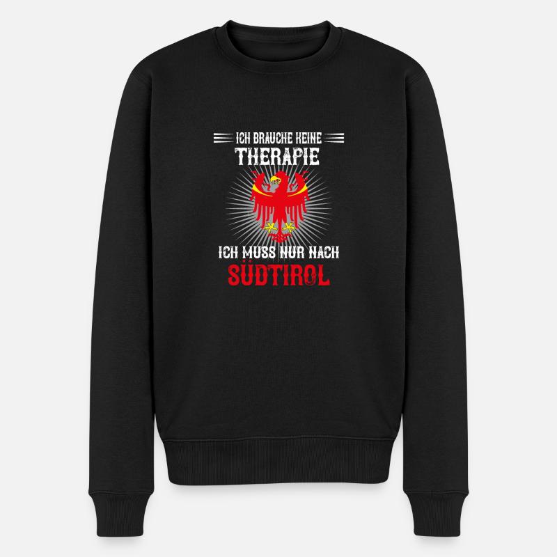 Ich brauche keine Therapie ich muss nach Südtirol - Männer Premium Bio Pullover - Schwarz