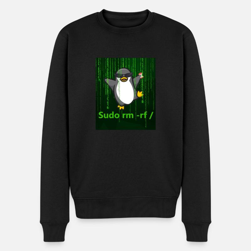 Penguin Linux Sudo - Men's Premium Organic Jumper - black